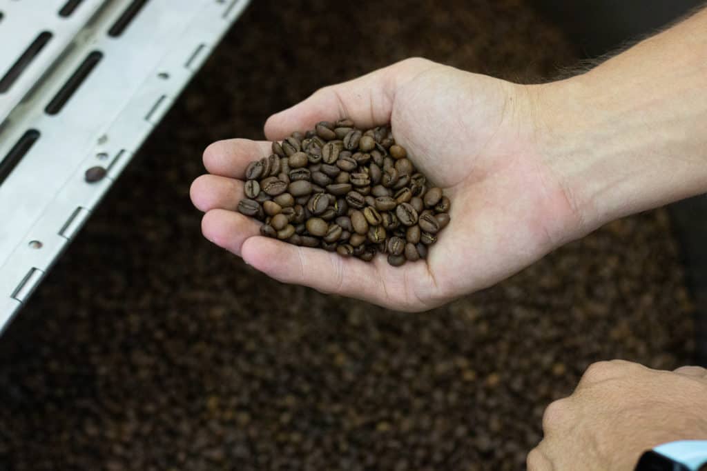 Roasted coffee.
